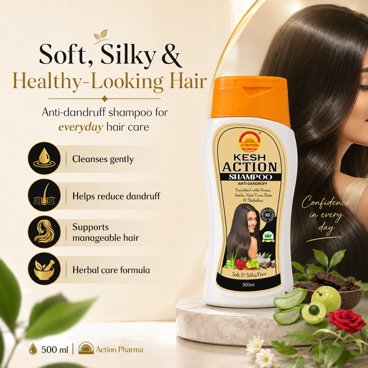 Action Pharma Action Shampoo – Premium Anti-Dandruff Shampoo for Healthy Scalp & Hair
