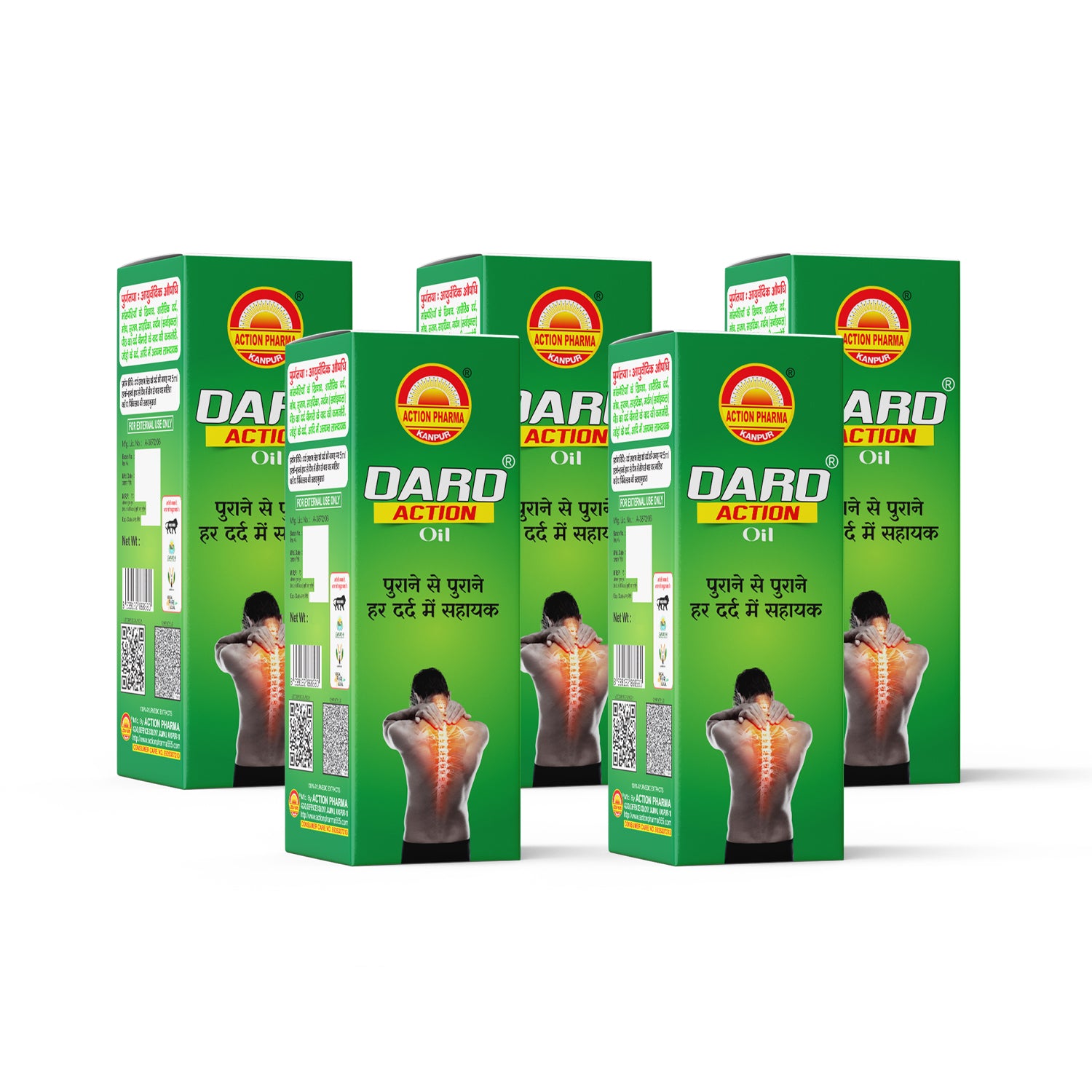 Dard Action I Oil I Chronic Pain I Muscle Strain I Body Pain I Sprains I Swelling I Sciatica I Neck (Cervical) I Back Pain I Post-Illness I Weakness I Joint Pain I Knee Pain