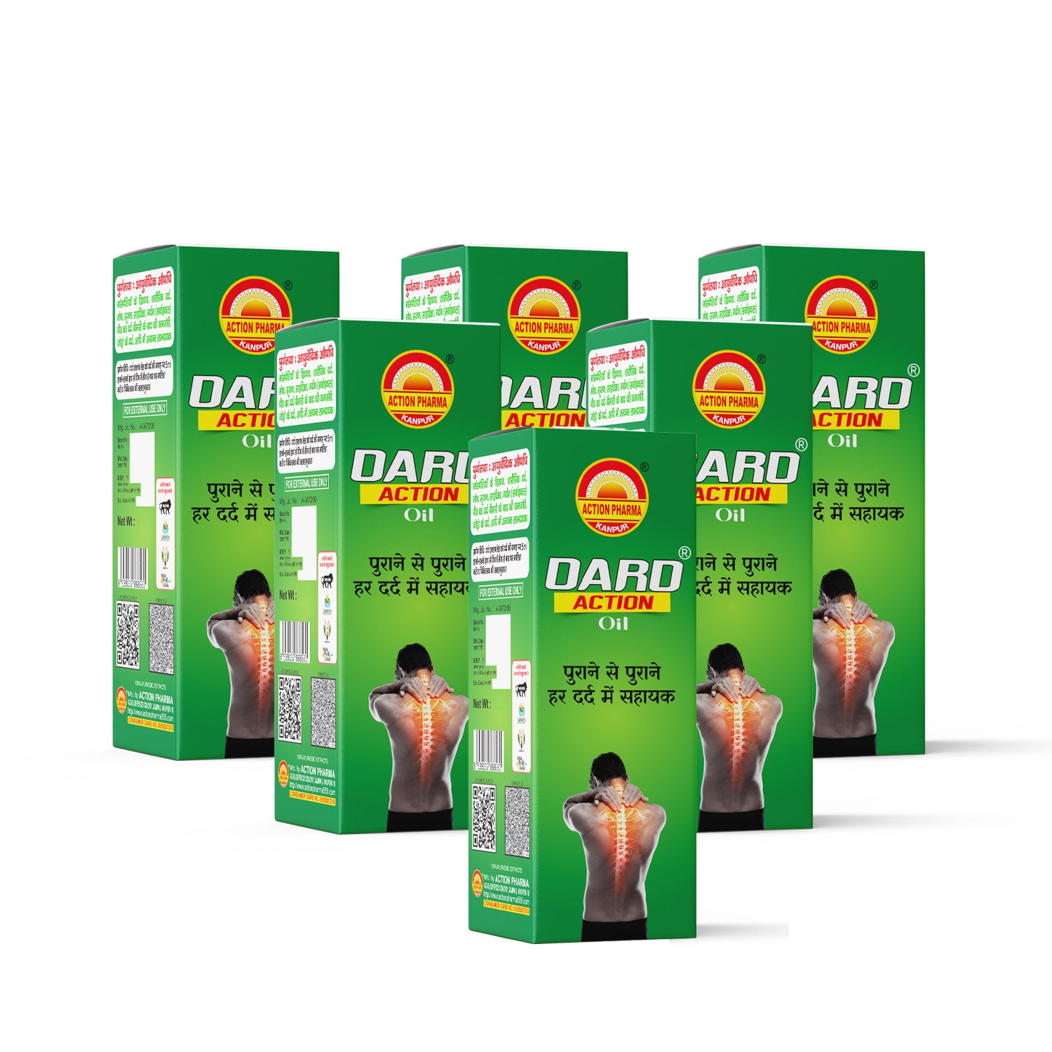 Dard Action I Oil I Chronic Pain I Muscle Strain I Body Pain I Sprains I Swelling I Sciatica I Neck (Cervical) I Back Pain I Post-Illness I Weakness I Joint Pain I Knee Pain