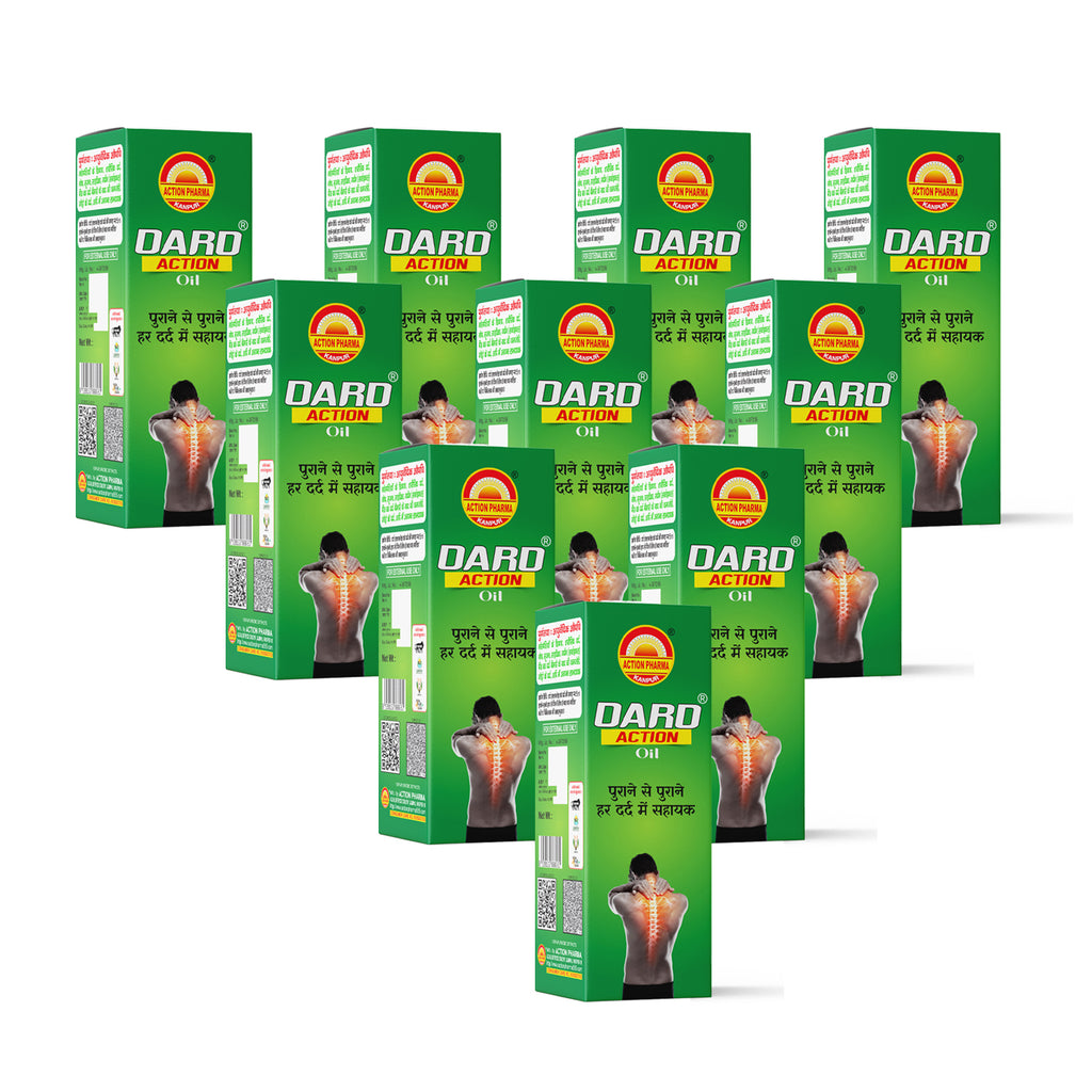 Dard Action I Oil I Chronic Pain I Muscle Strain I Body Pain I Sprains I Swelling I Sciatica I Neck (Cervical) I Back Pain I Post-Illness I Weakness I Joint Pain I Knee Pain