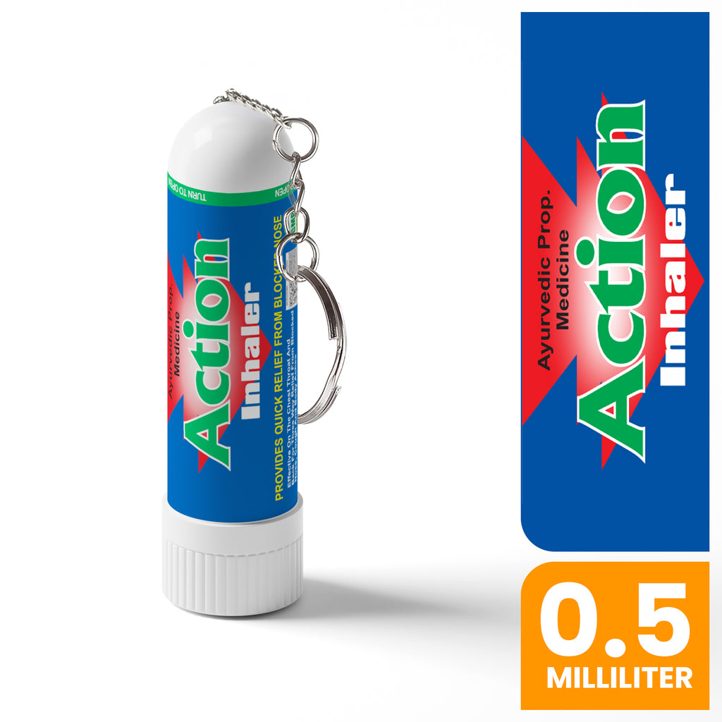 Action Inhaler I Chest Throat and Back for Three Way Relief from Blocked Nose, Cough and Body Aches