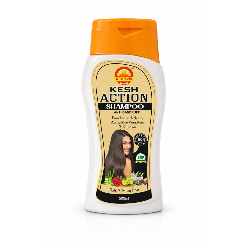 Action Shampoo I Anti-Dandruff I Enriched with Neem I Amla I Aloe Vera I Rose & Shikakai I Soft & Silky Healthy Hair