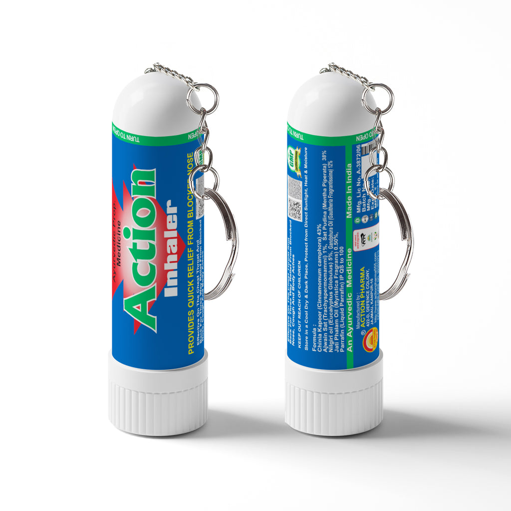 Action Inhaler I Chest Throat and Back for Three Way Relief from Blocked Nose, Cough and Body Aches