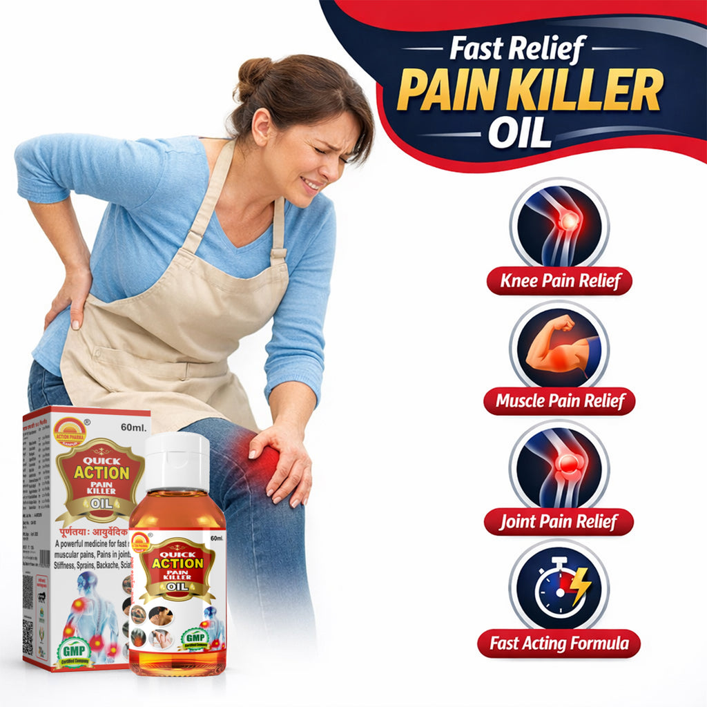Quick Action Pain Killer Oil I Fast Relief of Muscular Pains I Joints I Neck Stiffness I Sprains I Backache I Sciatica