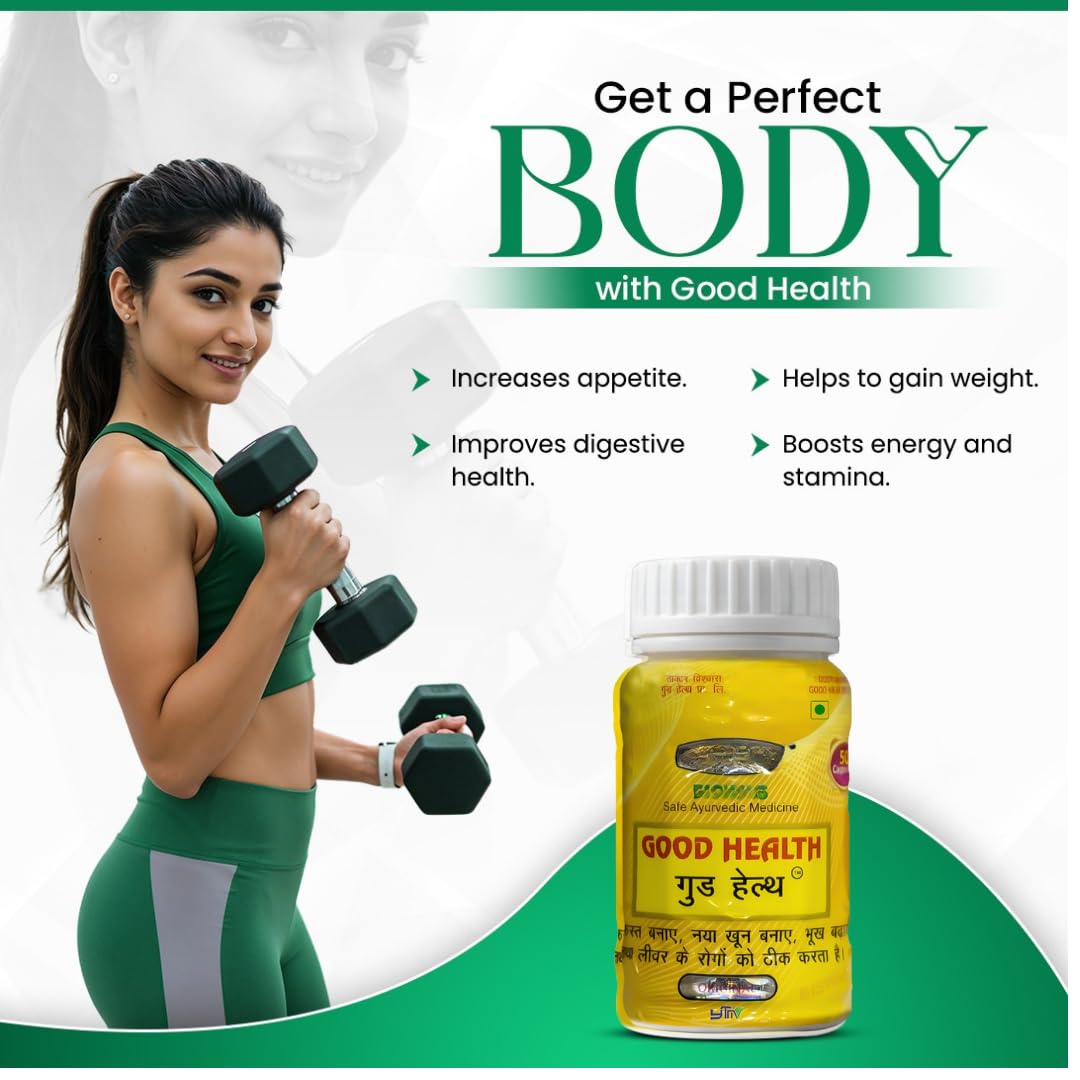 Health Capsules – Bhookh Badhaye, Weight Improve Kare, Overall Health Support, Strength, Appetite & Healthy Weight Gain Support ayurvedic 50 capsules